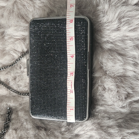 💎RARE💎 NWOT Michael Kors Black Elsie Crystal Embellished Box Clutch - Picture 13 of 16